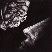 Węch, mezzotinta, 12,5x 12,5cm, 2007