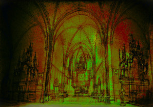 Miejsce I - gwasz ekolina, pastel 68 x 98 cm. 2025 / Adam Pociecha