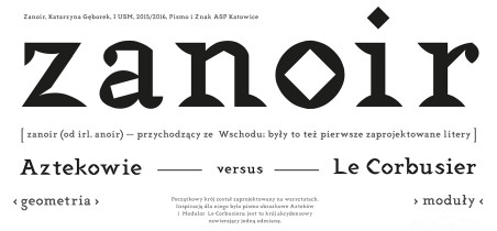 Projekt kroju akcydensowego, Katarzyna Gęborek, 2015/2016