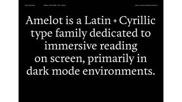 Maria Jarzyna – dyplom licencjacki, dwuskryptowy krój pisma Amelot dedykowany lekturze na ekranach w trybie ciemnym (dark mode)