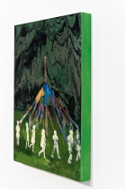 Agnieszka Sośnia,  Axis mundi (side), akryl na desce, 50 x 70 cm, 2017 