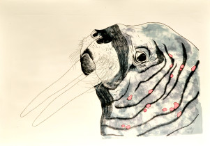 Patrycja Juszczak, Exodus Zwierząt 10, litografia, 100x70, 2010