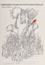 5. Og&oacute;lnopolski przegląd harcerskich teatr&oacute;w lalkowych, sitodruk, 1983 r.