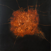 Z cyklu: "Mapy światła", 2013, olej, 160 x 160 cm