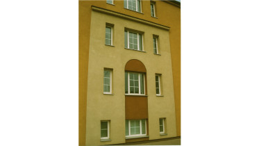 Projekt kolorystyki elewacji Domu Pomocy Społecznej, ul. Michałkowicka 4, Chorz&oacute;w / Manuel Sabalczyk / 1996