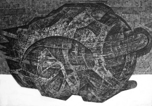 ,, Bez tytułu'', rysunek, 70x100cm, 2011 r.