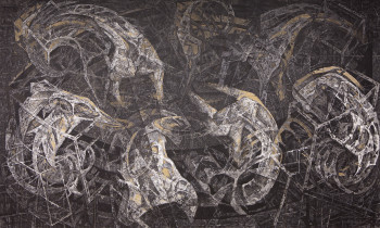 ,, Święto Kupały'', rysunek, płyta MDF, 240x400cm 2012 r.