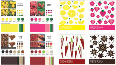 kartka Pantone projekt kolorystyki
