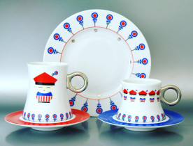 projekt wzoru graficznego - seria muzyczna Zespół Mazowsze filiżanki Porcelana Bogucice