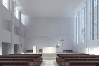 projekt wnętrza kościoła Dominikan&oacute;w w Katowicach