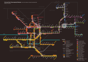 Schemat sieci tramwajowej Krakowa, Urszula Mitas, 2014/2015