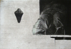 Szymon Prandzioch, Vir dolorum III, mezzotinta, 7,5x10,5, 2008