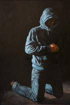 Szymon Prandzioch, Modlący się, akryl na płótnie, 152x99, 2012