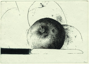 Jabłka I, akwaforta, mezzotinta, 1994