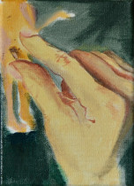 Hanna Górecka (II rok/M), Cykl męski 2a, olej na płótnie, 18 x 13 cm, 2020