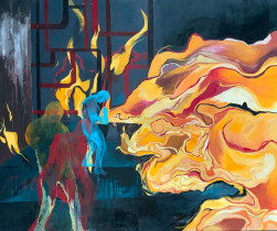 Maja Kielar (IV rok/M), Bez tytułu, olej na płótnie, 100 x 120 cm, 2019