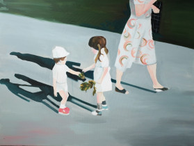 Marta Zygmunt (IV rok/M), Dzieci.natura, olej na płótnie, 100 x 130 cm, 2020