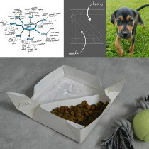 Taca. Projekt kartonowego separatora na elementy spożywcze.