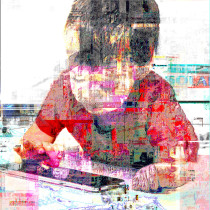 Danuta Tojka, Cyber kids II, druk cyfrowy, 90 x 130 cm,  2015