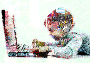 Danuta Tojka, Cyber kids III, druk cyfrowy, 90 x 130 cm, 2015