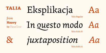 Talia, rodzina krojów pisma