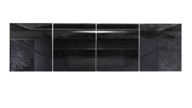 Marta Pogorzelec, Sarkofagi XXX, druk cyfrowy, sitodruk, druk UV, 4 moduły (49 x 44 cm), 2011