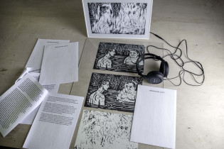 Dominik Jerzak, "Oczy", opowiadanie + audio + gif na podst. cyklu linorytów.