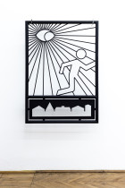 Furtka dla wszystkich tych, którzy wyjechali z małych miejscowości do Warszawy, 100x140cm, stal, lakier akrylowy, 2019