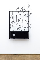 Furtka dla tych o płonących sercach, 100x140cm, stal, lakier akrylowy, 2019