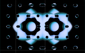 Particles of Sound II - klatka z video-hologramu zaprojektowanego dla Filharmonii Krakowskiej