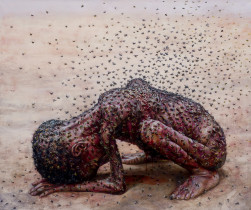 Głód, olej na płótnie, 150 x 180 cm, 2014