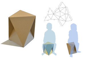 Projekt siedziska kartonowego dla dzieci / Izabela Walusiak